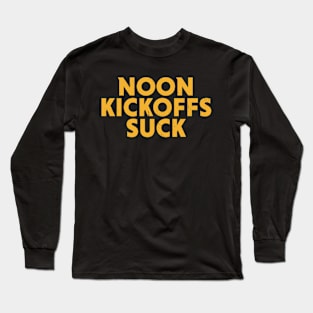 Noon Kickoffs Suck // Vintage Football Gameday Gold Long Sleeve T-Shirt